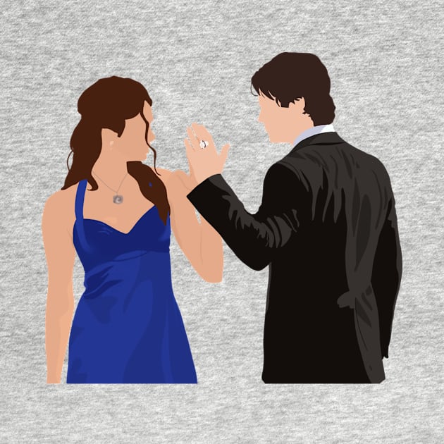 Damon and Elena  Sticker by irelandefelder